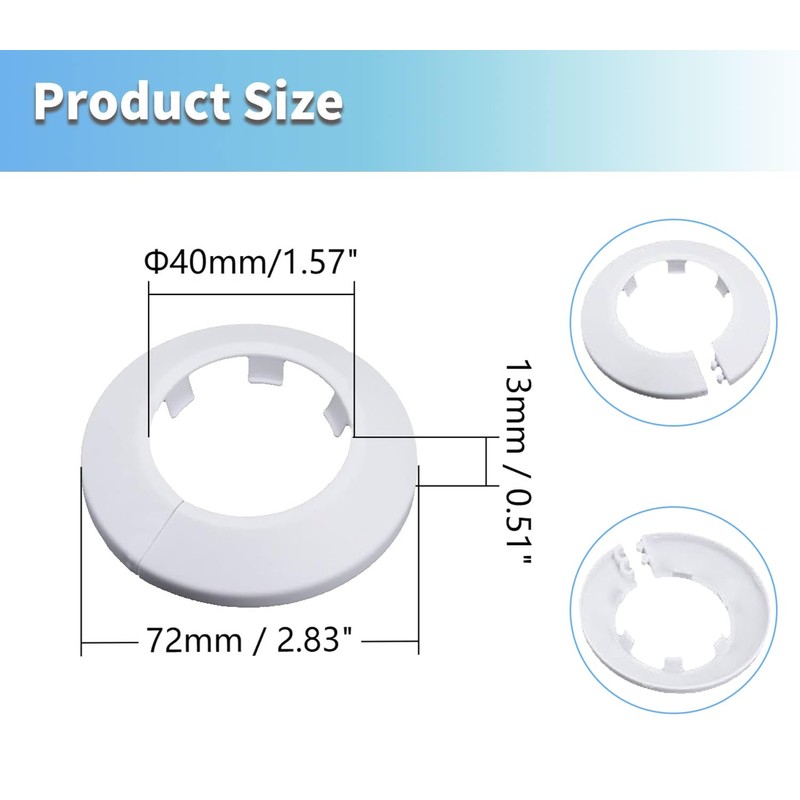 MroMax Fit 1.57" Outer Diameter Flange Water Pipe Cover Decoration