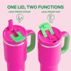 ENCOOL 32 oz Tumbler with Handle and Straw: Stainless Steel