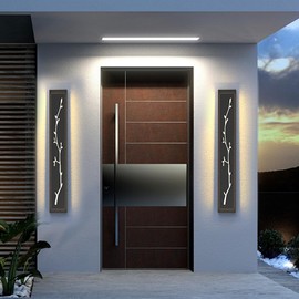 JingleChoo 2 Pack 39IN LED Outdoor Wall Lights, Modern Exterior Wall Sconce & Indoor Wall Sconce Lighting Fixtures, Black Porch Lights for Entrance, Hallway, Porch, 3000K-6000K, Waterproof IP65