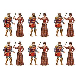 Beistle Set of 12 Jointed Royal King & Queen Photo Prop Backdrops, 3' Tall- Regal Medieval Wall Decorations, Royalty Cut Outs