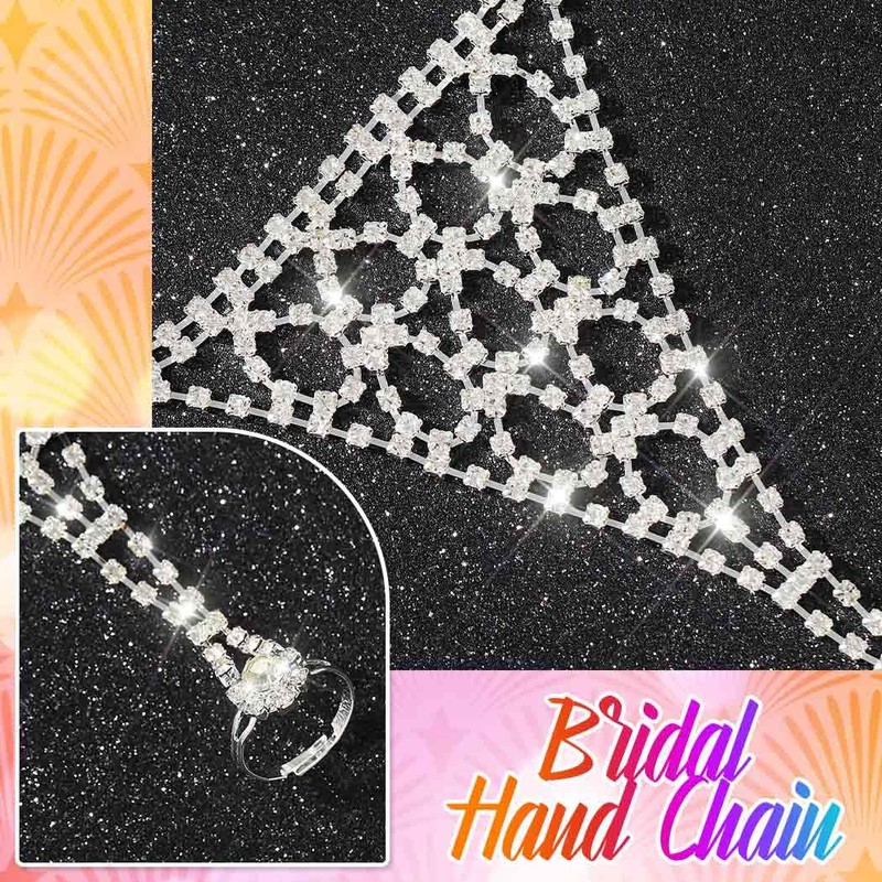 CASDRE Sparkly Rhinestone Gloves Fingerless Wedding Crystal Glove Bridal Hand
