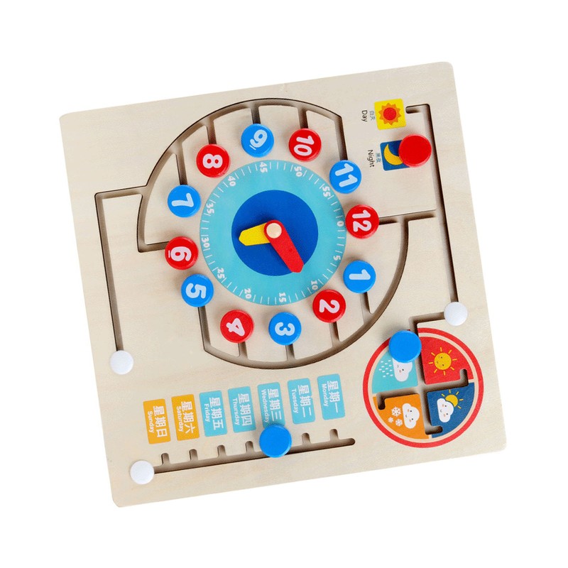 Teaching Clock Wooden Digital Matching Time Clock Educational Toys Early