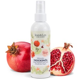 Jean & Len Nourishing Dry Oil Pomegranate, for the Body and Face, Intensively Nourishes and Absorbs Quickly, Also Suitable for the Hair Tips, Parabens & Silicones, Vegan, 100 ml