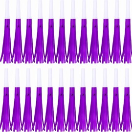 LCPQMZGH Noise Makers Party Horns, 24 Pack, Purple Metallic Glitter with Fringe, for Birthday, Wedding, New Year