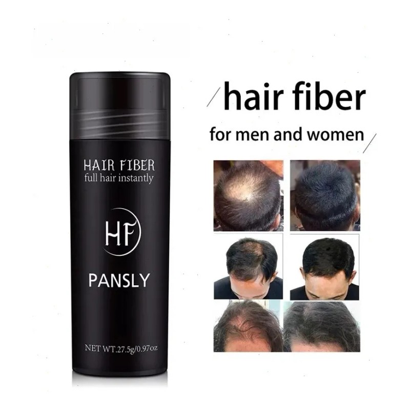 Polvo De Fibra Capilar Negro Cubre Raz De Cabello Calvicie