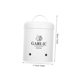 Ciieeo Vegetable Storage Tank Garlic and Onion Storage Onion Holder Metal Garlic Containers Fresh Produce Canister Garlic Storage Bins Potato and Onion Storage Bin Garlic Keeper Iron
