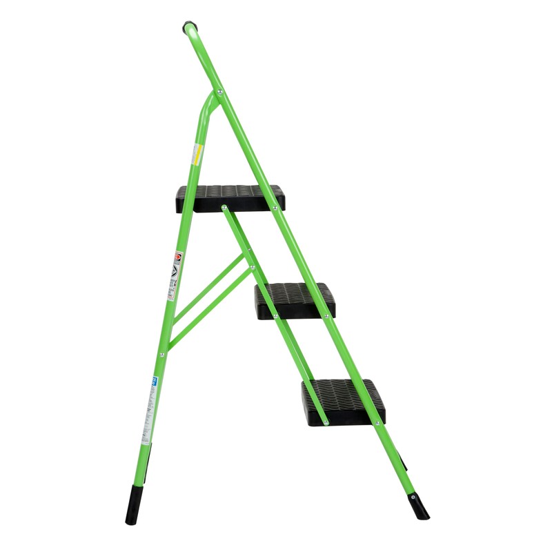 COSCO 11408GNF1E, Green Three Big Folding Step Stool with Rubber