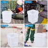 AnnkkyUS 4-Pack 4.8 Gallon Square Bucket with Lid, Plastic Bucket
