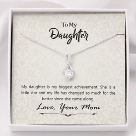 Tek Weh to My Daughter - Alluring Beauty Necklace Gift from Mom to Daughter Necklace for Daughter Gift for Daughter from Mom Daughter Gift from dad to Daughter Birthday Gift Mother Standard Box