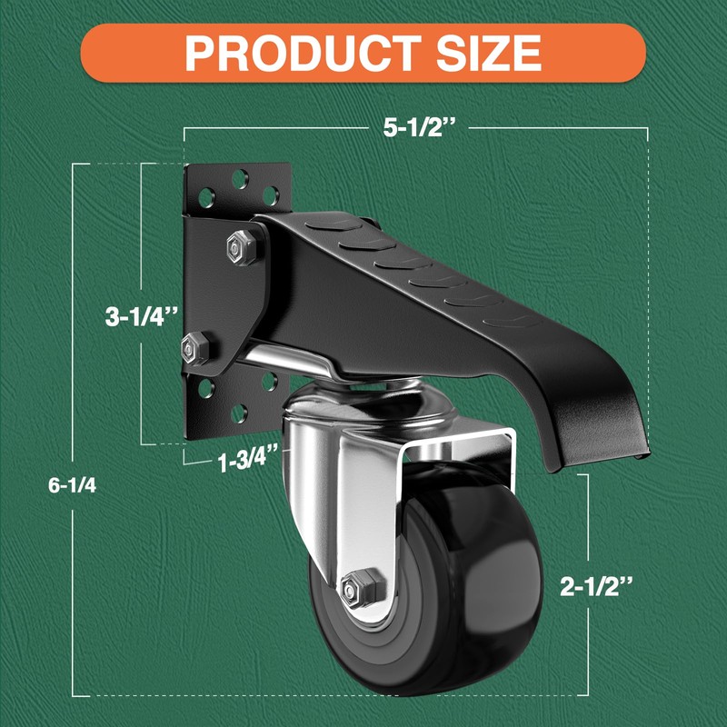 DOZAWA Workbench Casters Kit, 700 Lbs Retractable Casters Set of