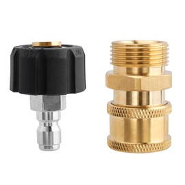 Yakamoz Pressure Washer Quick Connect Fittings, Quick Disconnect Kit, M22 Metric Male Tread Quick Connector, M22 Swivel to 1/4 Inch Quick Connect,4500PSI