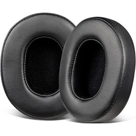 SOULWIT Almohadillas de Repuesto para Skullcandy Hesh 3/ANC/EVO & Crusher Wireless/ANC/EVO/Venue ANC Auriculares, con Cuero de Proteína Suave (Negro)