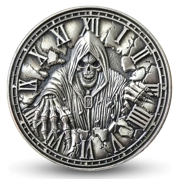 Memento Mori Challenge Coin - 1.57" Motivational Gift with Skull,