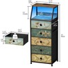 Tohomeor Dresser with Fabric Drawers Nightstand with 2 Tier Shelf