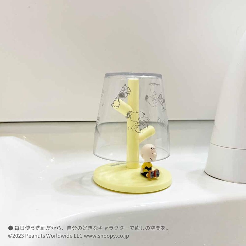 Hashy Top-in Mini Gargle Cup & Stand Charlie Brown PN-3387