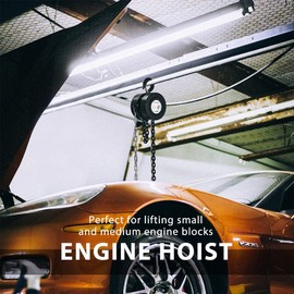 SPECSTAR Hand Chain Hoist 1 Ton 2200 Lbs Capacity 10 Feet with 2 Heavy Duty Hooks, Manual Chain Fall for Warehouse Building Automotive Machinery Black