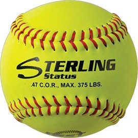 STERLING Game Leather 11" Fastpitch Softball, .47C.O.R., 375 lb. Compression (Dozen)