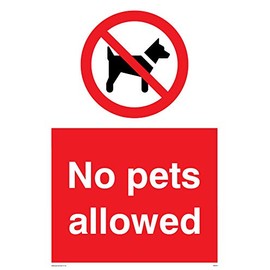 No Pets Allowed Prohibition Sign