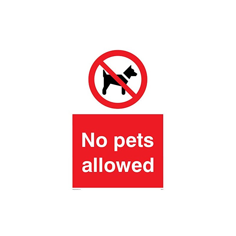 No Pets Allowed Prohibition Sign