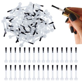 NICENEEDED 100 PCS Replacement Nail Polish Brush Kit, Disposable Nail Art Brush Powder Liquid Replacement Brushes, Soft Bristles Nail Brush Gel Liquid Brush Set for Salon
