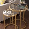 SEI Furniture Evelyn Glam Nesting Side Table 2pc Set, Gold