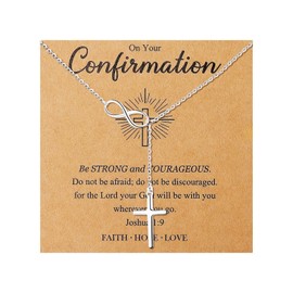 Your Always Charm Silver Cross Necklaces for Women Confirmation Gifts First Confirmation Necklace Gifts Faith Religious Cross Jewelry Gifts for Women