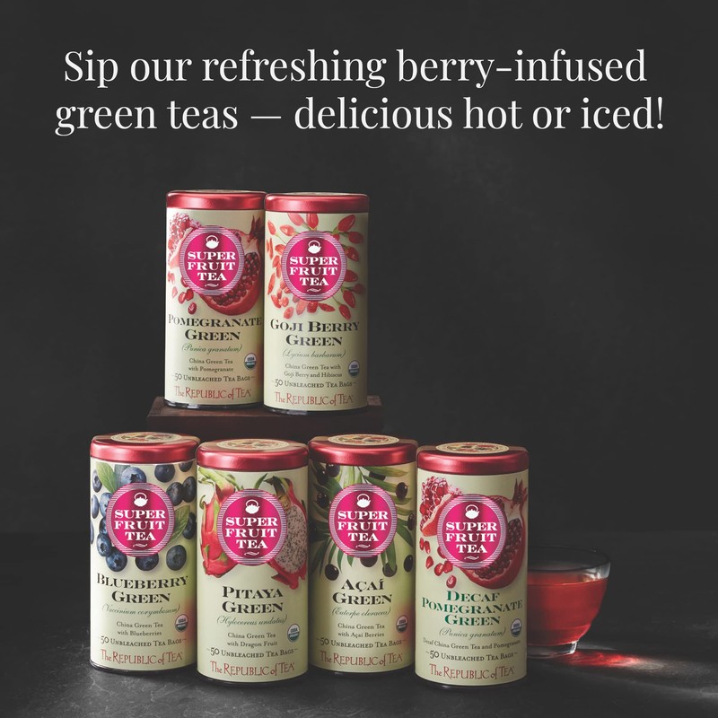 The Republic Of Tea Blueberry Green Superfruit Tea, 250 Tea