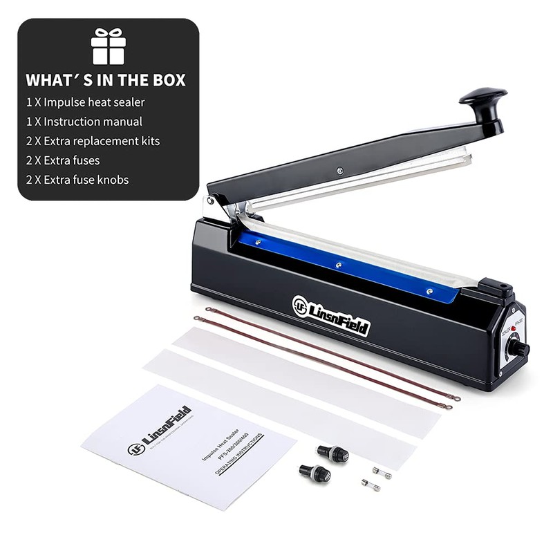 LinsnField Sealer Pro, 8-inch Impulse Heat Sealer, 2-mm Sealing Width