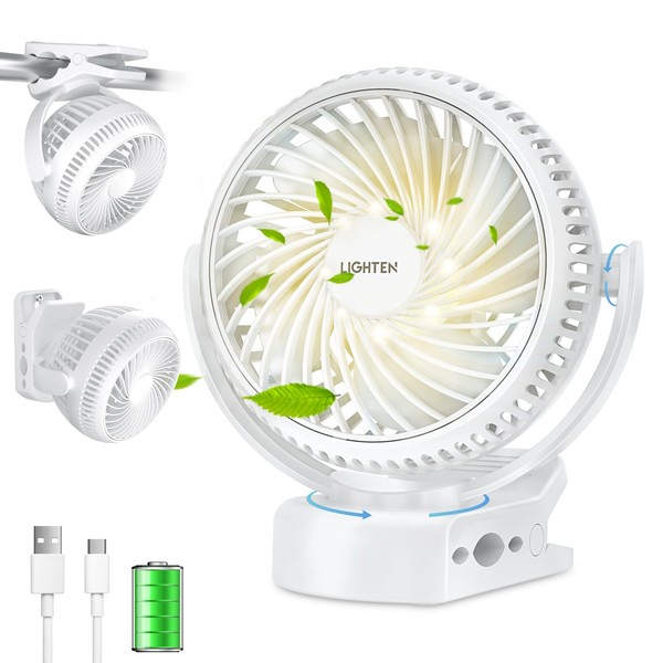 NEXTe PLUS Desktop Fan, Small Fan, Clip, USB Fan, Wall