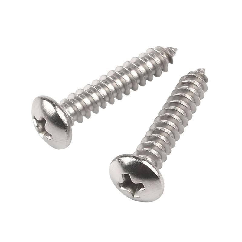 MOOPW Round Head Wood Screws - Stainless Steel 304 Self-Tapping