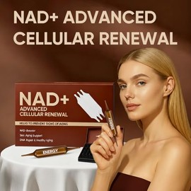 NAD+Renovación Celular Avanzada, 1200 mg NAD+Suplementos Líquidos para Apoyo al Envejecimiento de la Piel y Energía y Focus-10 Viales (1)