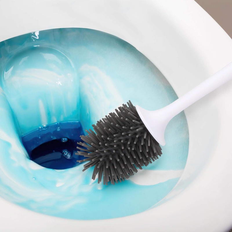 Vinsani Toilet Brush with Handle & Holder Set - Non-Slip