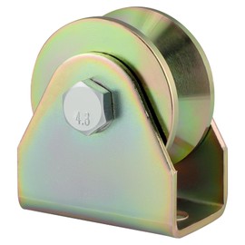 Skelang 2.5" V Groove Caster, Heavy Duty Sliding Gate Wheel, Rigid Caster for Rolling Gate, Metal Fence, Colored Zinc, Pack of 4