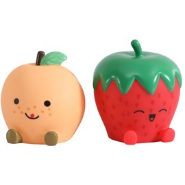 Urban Lifestyle Figural Fruit Squish LED Mood Lamp, 2 Pack with Strawberry and Peach, 5 inches
