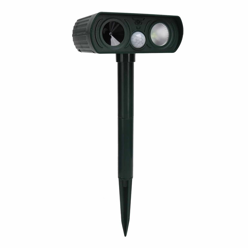 Solar Powered LED Animal Repeller Ultrasonic Waterproof Animal Repellent for