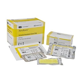 Cardinal Health™ Xeroform™ Non-Adherent Occlusive Petrolatum Dressing, Patch Peelable Foil Pack, 4 x 4IN, 8884433500, Box of 25