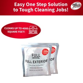 Full Crystal Exterior Refill Kits-Crystal Powder Outdoor Cleaner Packets Non-Toxic, No Scrub, No Rinse Cleaning Solution 8oz. Refill Kit Parent (8oz)