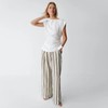 Seaside Tones Linen Pant - Brown Stripe, Medium