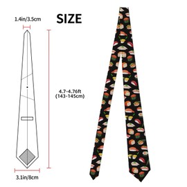Wyayazh Sushi Neckties For Men Novelty Food Printed Ties For Business Work Casual Wedding Party