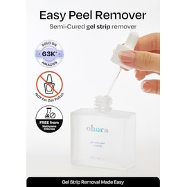 Ohora Easy Peel Remover - Removedor de tiras de uñas de gel semicurado con cuentagotas higiénico, fórmula nutritiva no seca, vegana, libre de crueldad