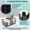 AMGSH 1 Pack 6-Compartment Bar Caddy Napkin & Straw Holder