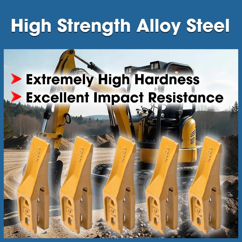 5 Pcs Trenching Bucket Teeth with Skid Steer Backhoe Bolt