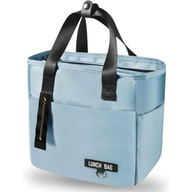 Lonchera Termica Impermeable - Bolsa de Almuerzo Aislada Porta Alimentos Nevera Portátil, Hermética Porta Fiambrera Plegable Hielera con Bolsillos Laterales, A Prueba de Fugas para Adultos Mujer