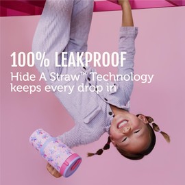 Ello Oasis 14oz Stainless Steel Toddler Tumbler with Handle & Retracting Straw, 100% Leakproof, Double-Wall Vacuum Insulated, Kids Water Bottle for School, BPA Free, Dishwasher Safe, Purple Swirl