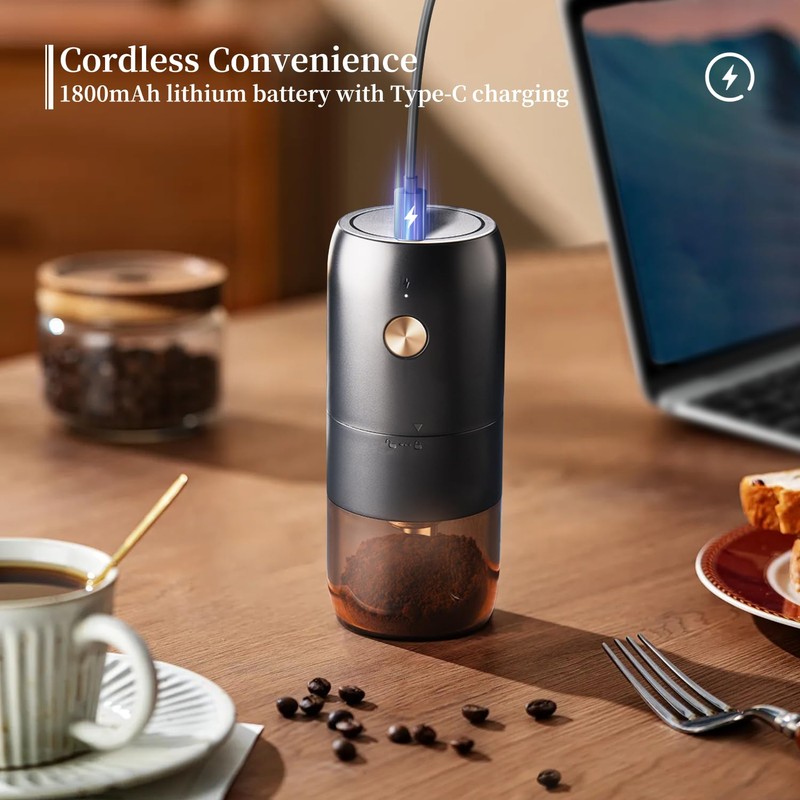 ELMWAY Portable Electric Burr Coffee Grinder by ELMWAY - Rechargeable