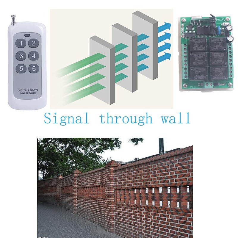 DC 12V 6 Channel Wireless Remote Control Switch 433MHz Transmitter