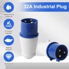 2PCS 32Amp Plug Socket,Industrial Plug 1-Phase 3 Pin Waterproof IP44
