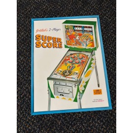 Gottlieb 1967 GOTTLIEB FACTORY ORIGINAL SUPER SCORE  PINBALL PROMO FLYER NEW OLD STOCK