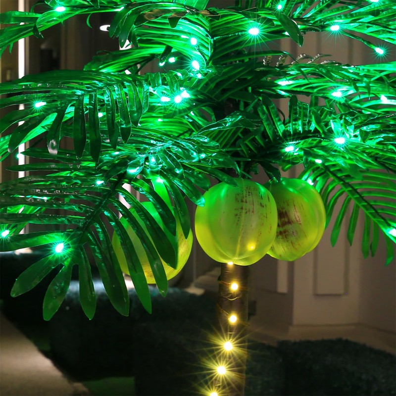 TYBEEU 5ft Lighted Palm Tree 136 LED Lights with Glowing