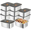 KisSealed 10 Pack Stainless Steel Food Storage Containers with Lids